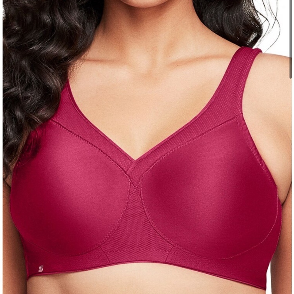 NWOT Glamorise MagicLift Seamless Sports Wirefree Bra 1006 Size 40I Ruby Red